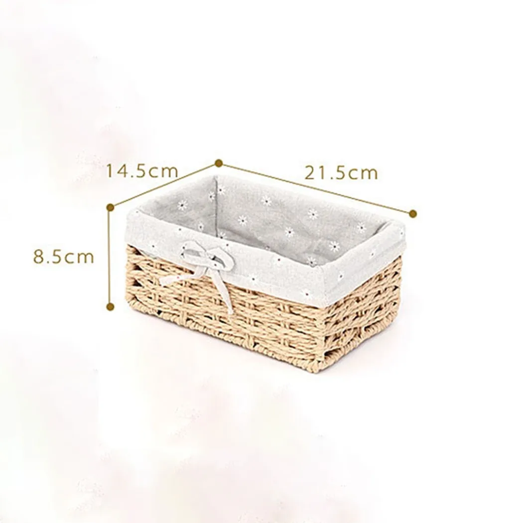 1pc Woven Storage Basket Rattan Desktop Storage Baskets Key Remote Control Box Household Fabric Sundries Storage Basket
1pc Woven Storage Basket Rattan Desktop Storage Baskets Key Remote Control Box Household Fabric Sundries Storage Basket