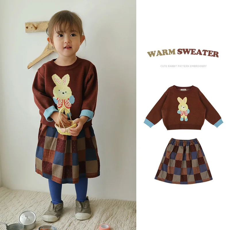 Children's Sweater Girls Skirt Knit AM Children's Sweater Dress Bear Cute Suit Girls Clothes Set Head Sweater Fashion Sweater
Children's Sweater Girls Skirt Knit AM Children's Sweater Dress Bear Cute Suit Girls Clothes Set Head Sweater Fashion Sweater