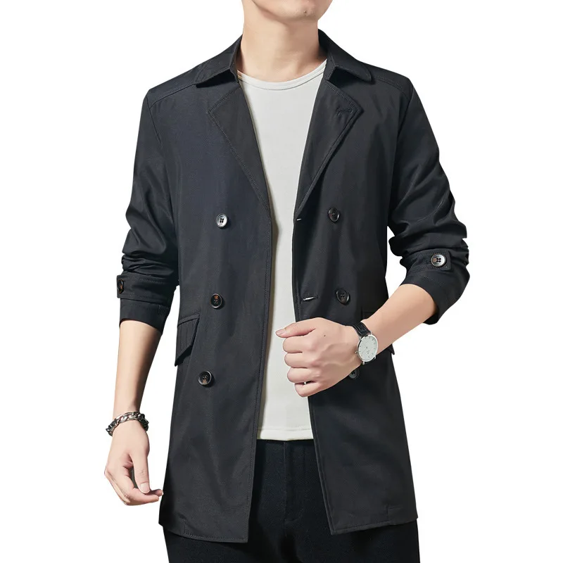 2021 spring and autumn new young and middle-aged men's business windbreaker men's mid-length lapel jacket solid color jacket men
2021 spring and autumn new young and middle-aged men's business windbreaker men's mid-length lapel jacket solid color jacket men