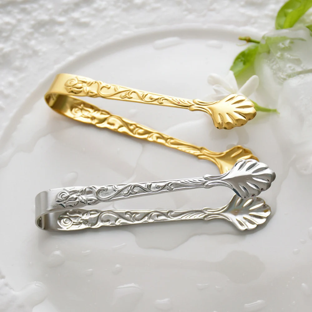 New Vintage Rose Relief Stainless Steel Ice Cube Clips Sugar Tongs Food Clips Kitchen Serving Tong Barware
New Vintage Rose Relief Stainless Steel Ice Cube Clips Sugar Tongs Food Clips Kitchen Serving Tong Barware