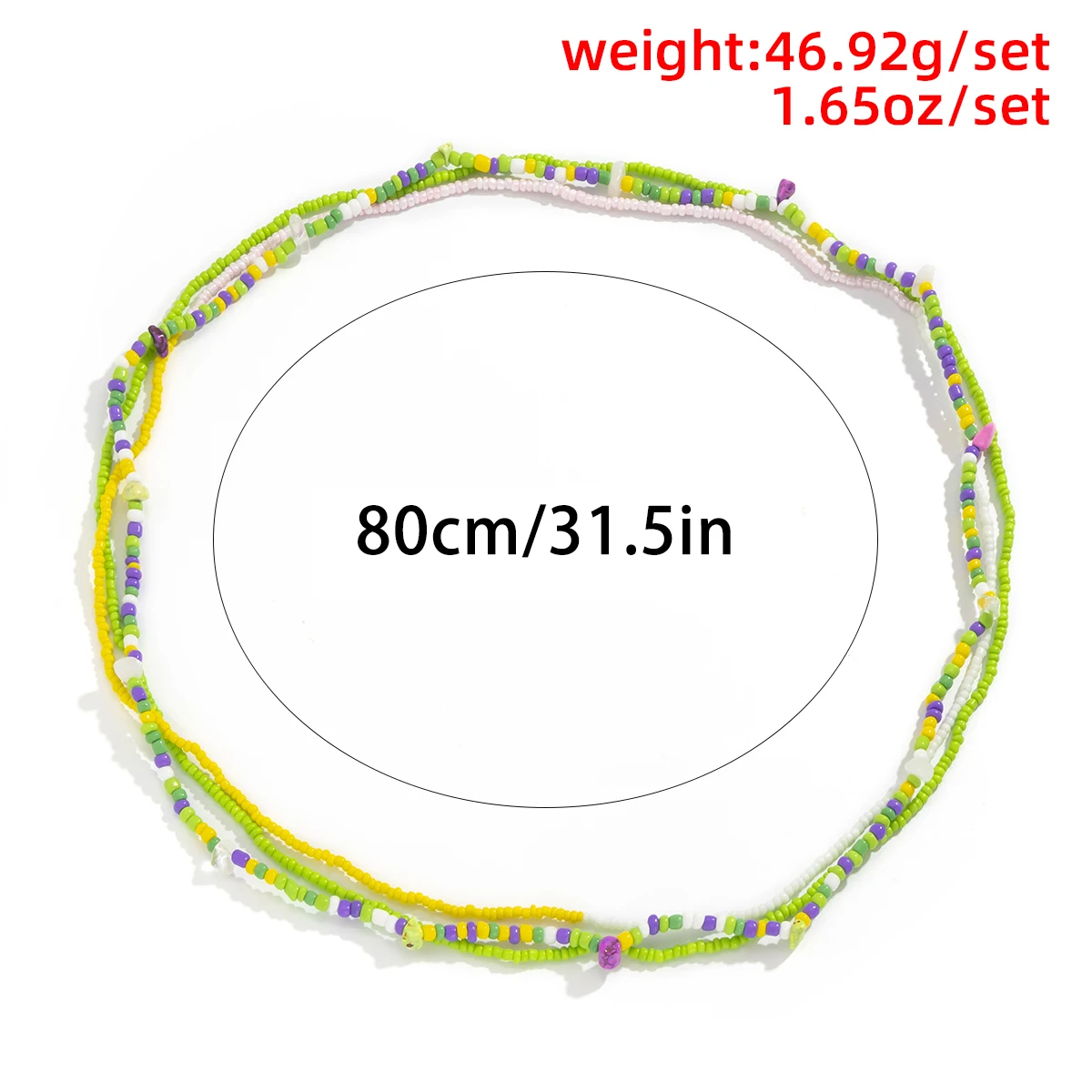 Lacteo 3Pcs/Set Bohemian Rainbow Beads Acrylic Beaded Chain Belly Waist Chain Small Fresh Natural Stone Bikini Body Chain 
Lacteo 3Pcs/Set Bohemian Rainbow Beads Acrylic Beaded Chain Belly Waist Chain Small Fresh Natural Stone Bikini Body Chain