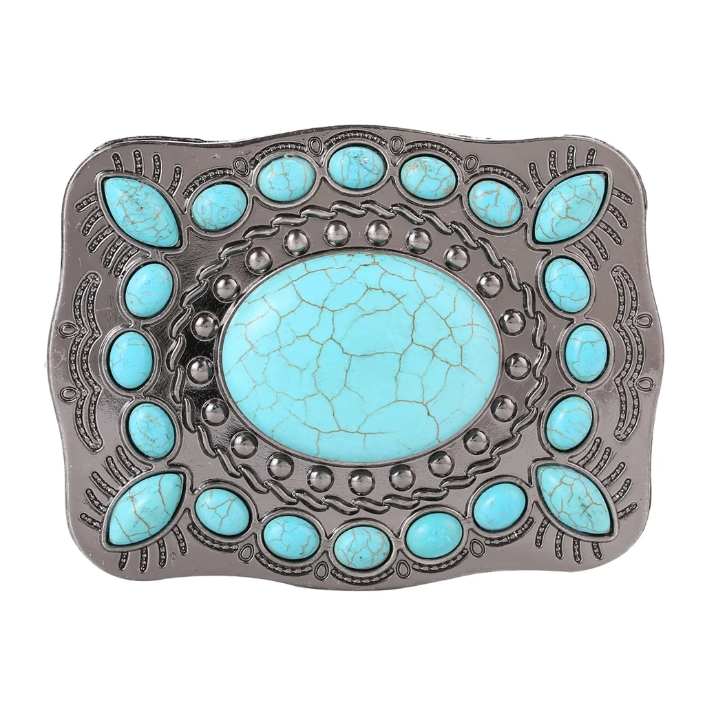 Retro Style Silver Alloy Square Turquoise Floral Western Belt Buckle For Men
Retro Style Silver Alloy Square Turquoise Floral Western Belt Buckle For Men