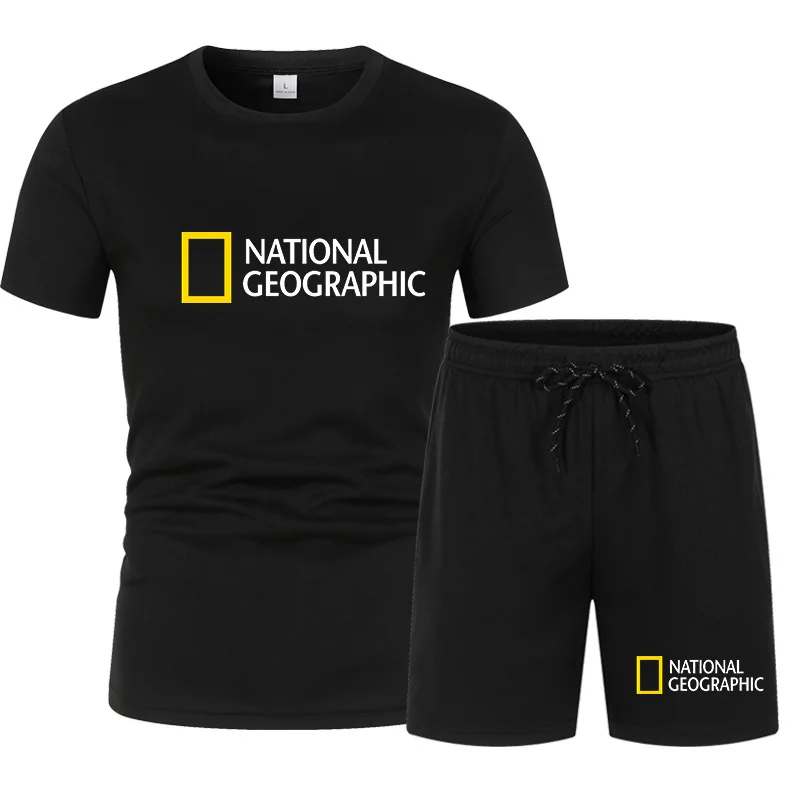 New color printing of the national geographic logo. Men's t-shirt, two-piece suit, fitness uniform, short-sleeved t-shirt + shor
New color printing of the national geographic logo. Men's t-shirt, two-piece suit, fitness uniform, short-sleeved t-shirt + shor