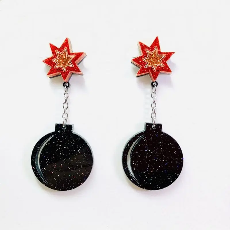 1 Pair Creative Cartoon Black Boom Bomb Acrylic Earrings For Women Funny Female Toy Drop Earrings Fashion Jewerly Gift
1 Pair Creative Cartoon Black Boom Bomb Acrylic Earrings For Women Funny Female Toy Drop Earrings Fashion Jewerly Gift