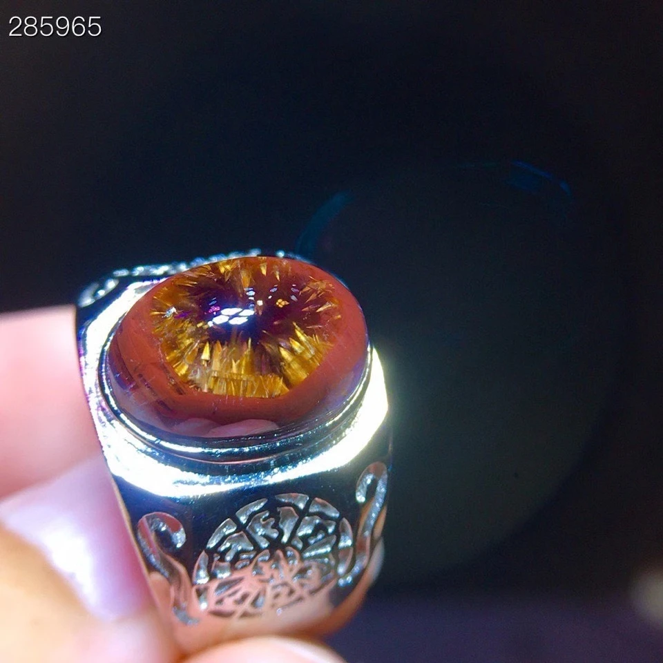 Natural Auralite 23 Cacoxenite Flower Rutilated Adjustable Ring Purple Red 13.6/9.6mm Canada 925 Sterling Silver AAAAAA
Natural Auralite 23 Cacoxenite Flower Rutilated Adjustable Ring Purple Red 13.6/9.6mm Canada 925 Sterling Silver AAAAAA
