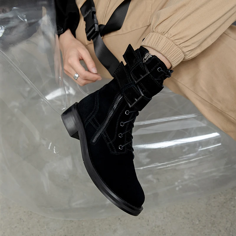 FEDONAS Metal Buckle Ankle Boots Female Women Shoes Side Zipper Round Toe Shoes Woman Genuine Leather Working Motorcycle Boots
FEDONAS Metal Buckle Ankle Boots Female Women Shoes Side Zipper Round Toe Shoes Woman Genuine Leather Working Motorcycle Boots