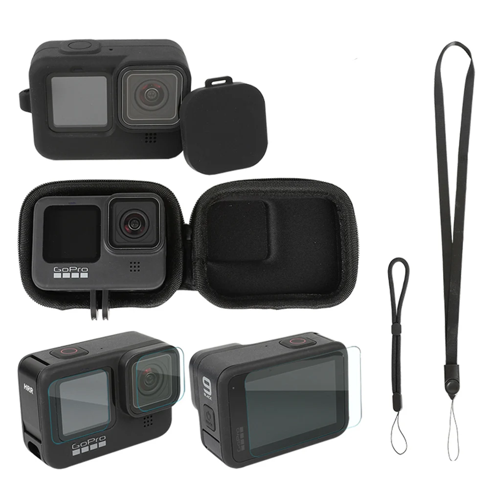 Комплект защитных аксессуаров для GoPro Hero 9 Blcak/чехол + закаленное стекло для экрана + силиконовая крышка + Крышка для объектива + шнурок
Комплект защитных аксессуаров для GoPro Hero 9 Blcak/чехол + закаленное стекло для экрана + силиконовая крышка + Крышка для объектива + шнурок