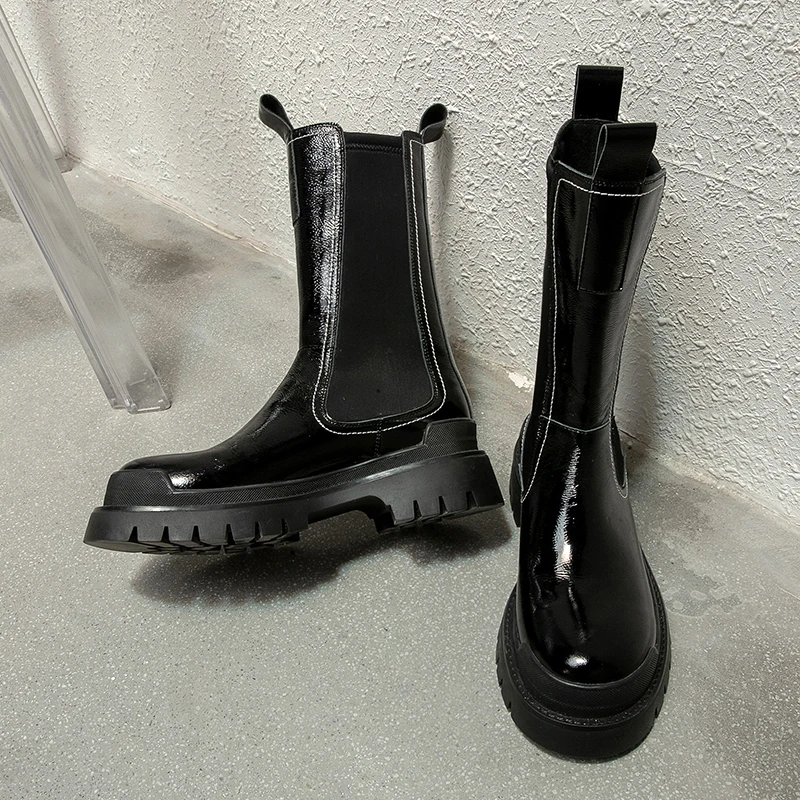 VERCONAS New High Quality Women Outdoor Mid-Calf Boots Autumn Winter Genuine Leather Fashion Platform Round Toe Slim Boots Woman
VERCONAS New High Quality Women Outdoor Mid-Calf Boots Autumn Winter Genuine Leather Fashion Platform Round Toe Slim Boots Woman