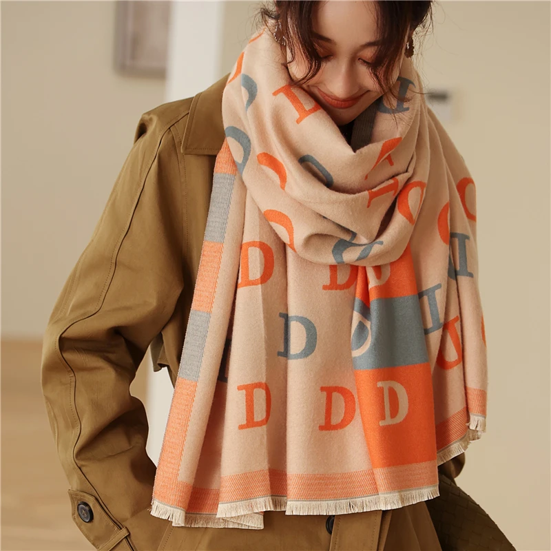 Thick Double Sided Warm Scarf Hijab for Women Print Letter Winter Blanket Cashmere Pashmina Headband Wraps Bufanda 2022 Design
Thick Double Sided Warm Scarf Hijab for Women Print Letter Winter Blanket Cashmere Pashmina Headband Wraps Bufanda 2022 Design