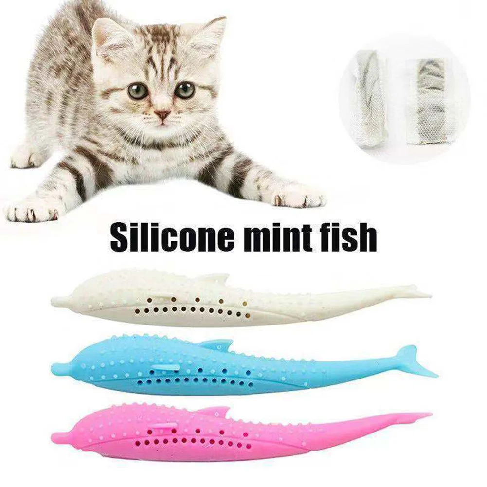 Silicone Fish Shape Cat Toothbrush Teething Toy with Catnip Pet Toys SCVD889
Silicone Fish Shape Cat Toothbrush Teething Toy with Catnip Pet Toys SCVD889