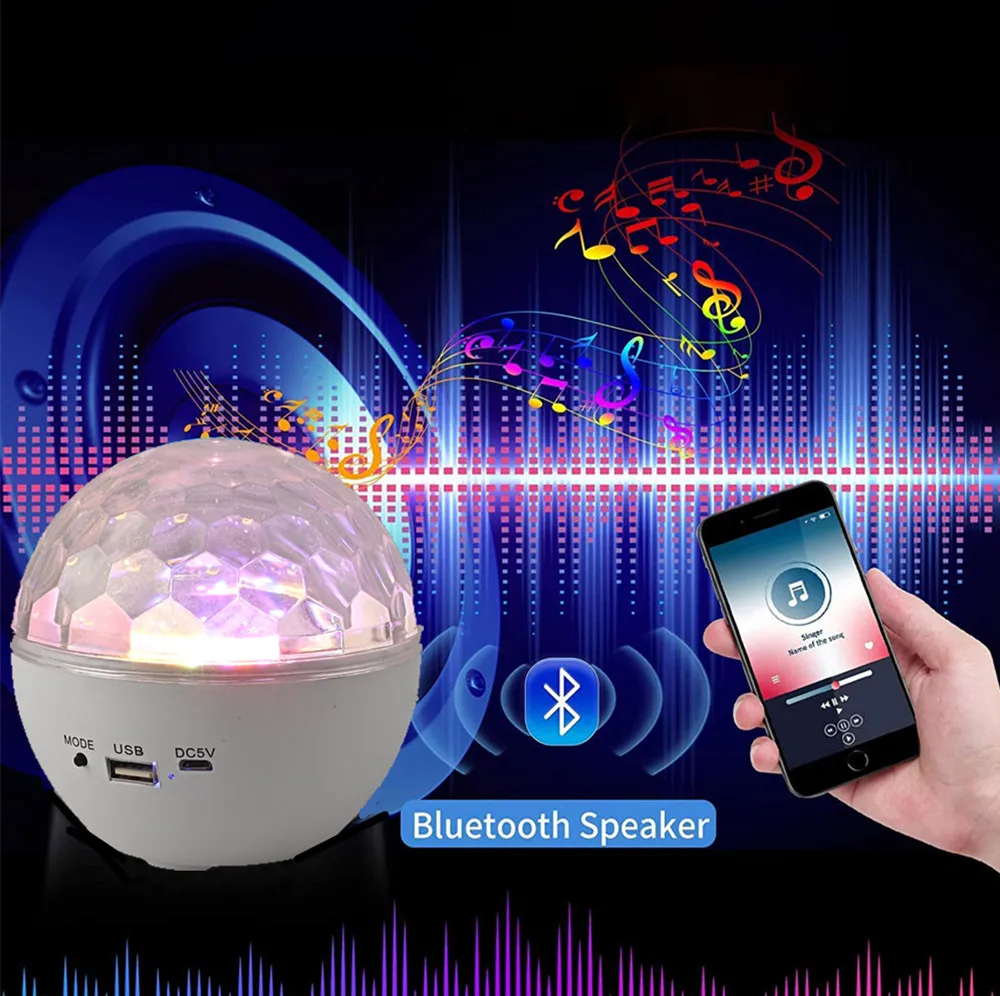 LED Disco Party Light DJ Disco Bluetooth Speaker Voice Control Strobe Light Christmas Decoration Night Light
LED Disco Party Light DJ Disco Bluetooth Speaker Voice Control Strobe Light Christmas Decoration Night Light