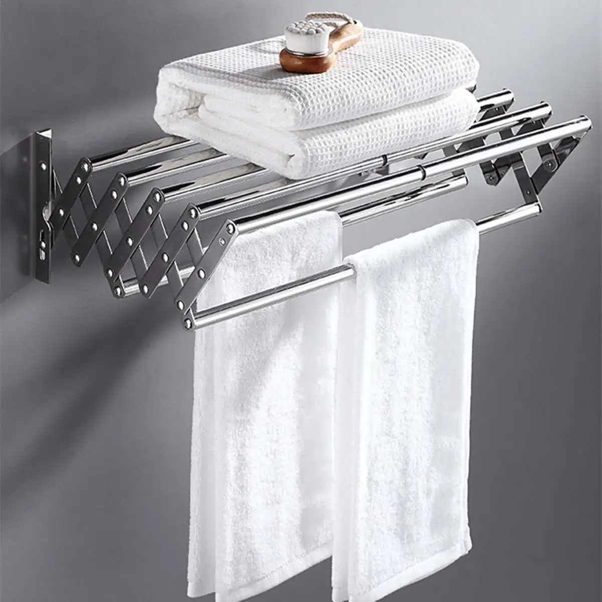 Telescopic Folding Towel Rack Stainless Steel Bathroom Towel Holder 2 Tiers Wall Hanger Expandable Toilet Towel/Clothes Shelf
Telescopic Folding Towel Rack Stainless Steel Bathroom Towel Holder 2 Tiers Wall Hanger Expandable Toilet Towel/Clothes Shelf