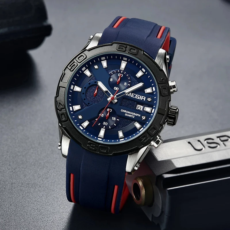 MEGIR Fashion Men's Business Multifunctional Silicone Sports Watch Luxury Six-pin Quartz Men's Watch Casual Waterproof 2055G
MEGIR Fashion Men's Business Multifunctional Silicone Sports Watch Luxury Six-pin Quartz Men's Watch Casual Waterproof 2055G