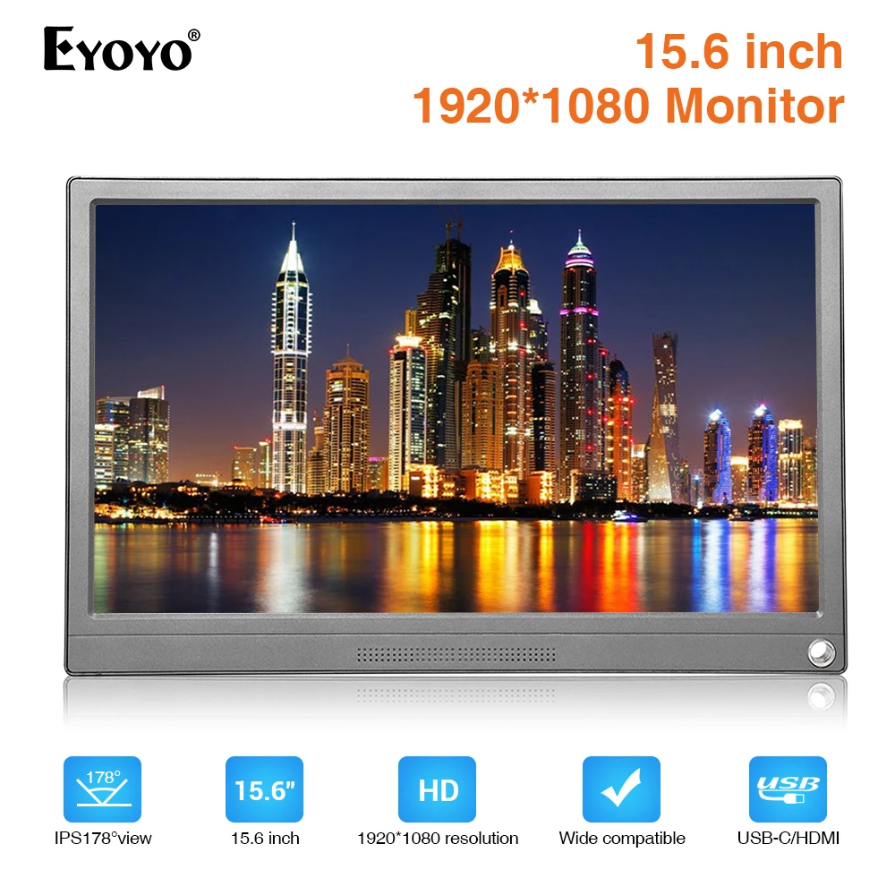 Eyoyo EM15U 1920X1080 портативный IPS монитор ПК для Windows 7 8 10 PS4 Full HD ЖК-экран USB Type C HDMI игровой