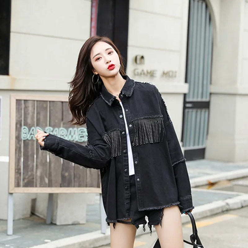 2020 Vintage Stylish Fringe Beaded Loose Denim Jacket Coat Women Fashion Long Sleeve Frayed Trim Ladies Outerwear Plus Size
2020 Vintage Stylish Fringe Beaded Loose Denim Jacket Coat Women Fashion Long Sleeve Frayed Trim Ladies Outerwear Plus Size