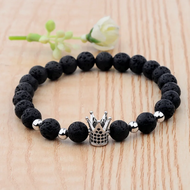Luxury Natural Stone Bracelet Yoga Jewelry Micro Pave CZ Ball Matte Charms Beads Bracelets For Women Men | Украшения и аксессуары