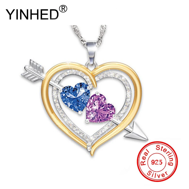 YINHED Romantic Heart to Heart Cubic Zirconia Pendant Necklace for Women Birthday Gift 925 Sterling Silver Fine Jewelry ZN148
YINHED Romantic Heart to Heart Cubic Zirconia Pendant Necklace for Women Birthday Gift 925 Sterling Silver Fine Jewelry ZN148