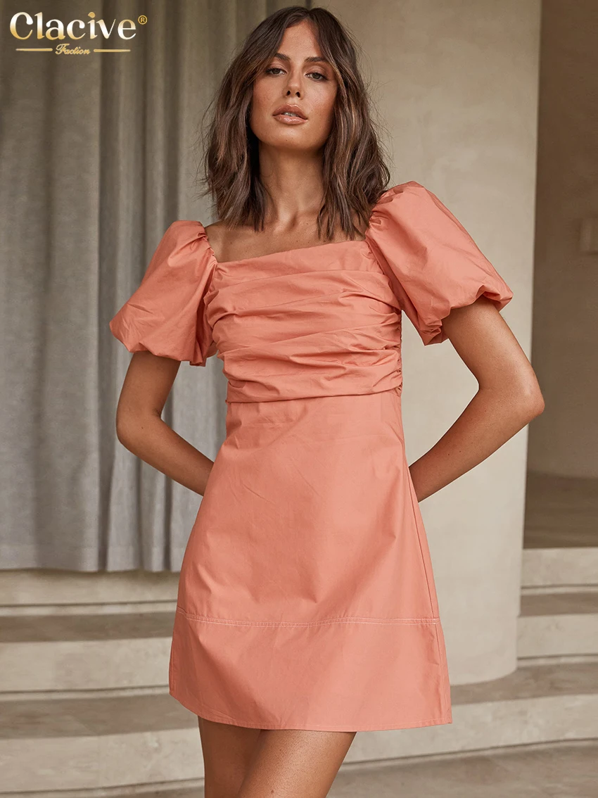 Clacive Sexy Orange Square Collar Women's Dress 2022 Bodycon Short Sleeve Office Summer Mini Dresses Fashion Ruched Female Dress
Clacive Sexy Orange Square Collar Women's Dress 2022 Bodycon Short Sleeve Office Summer Mini Dresses Fashion Ruched Female Dress