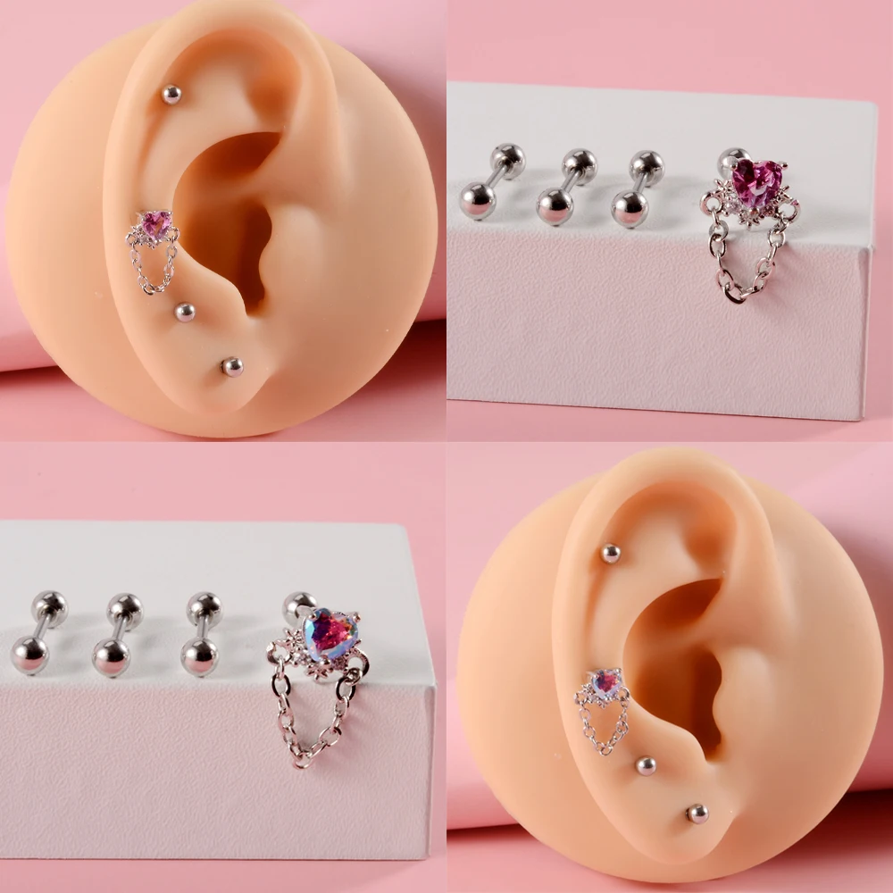 1Set 20G Stainless Steel Colorful Crystal Ear Studs Cartilage Earrings With Zircon Heart Body Jewelry For Woman Ear Gift 
1Set 20G Stainless Steel Colorful Crystal Ear Studs Cartilage Earrings With Zircon Heart Body Jewelry For Woman Ear Gift