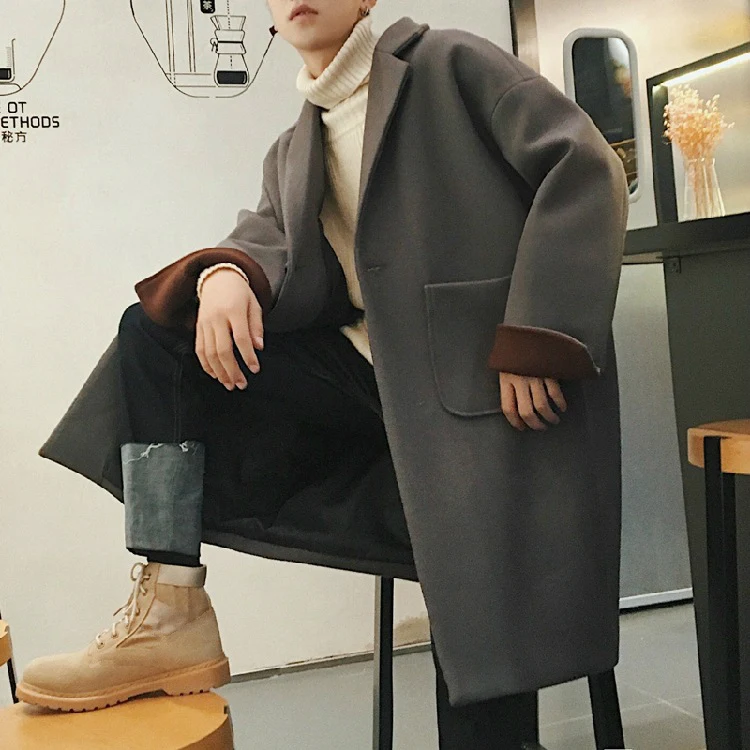 Fashion Men Thick Warm Blend Coat Woolen Overcoat Autumn Winter Loose Windbreaker Jacket Boys Grey Oversized Long Wool Coat XXL
Fashion Men Thick Warm Blend Coat Woolen Overcoat Autumn Winter Loose Windbreaker Jacket Boys Grey Oversized Long Wool Coat XXL