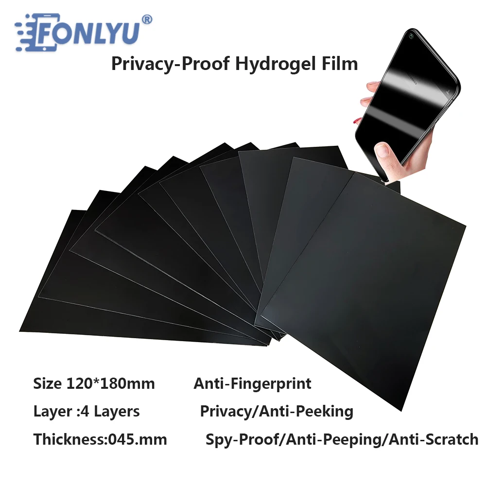 

FONLYU 500pc Anti Fingerprint Privacy Hydrogel Film Screen Protector Compatible For Film Cutting Machine F140 F150 F200