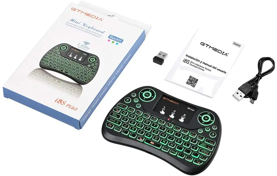 GTmedia I8S 2.4G Mini Wireless Keyboard with Backlight Touch Panel,USB Remote Rechargeable Keyboard Mouse for Laptop / Smart TV
GTmedia I8S 2.4G Mini Wireless Keyboard with Backlight Touch Panel,USB Remote Rechargeable Keyboard Mouse for Laptop / Smart TV