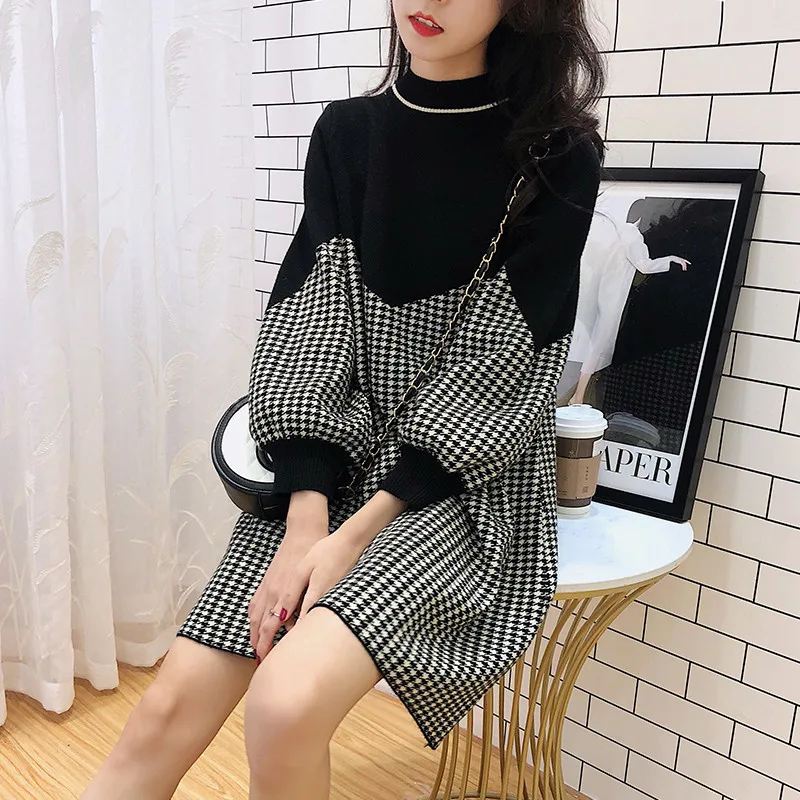 Women's Knit Sweater Autumn Winter Korean Fashion Sweater Dress Long Sleeve Loose Soft Pullover Sweater Dresses
Women's Knit Sweater Autumn Winter Korean Fashion Sweater Dress Long Sleeve Loose Soft Pullover Sweater Dresses