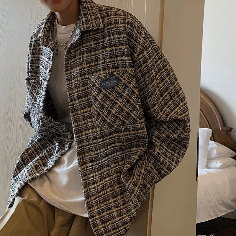 Spring Autumn Plaid Men Shirts Korean Casual Jacket Men's Fashion Loose Jacket Men's Streetwear Retro Long-sleeved Shirt Jacket
Spring Autumn Plaid Men Shirts Korean Casual Jacket Men's Fashion Loose Jacket Men's Streetwear Retro Long-sleeved Shirt Jacket