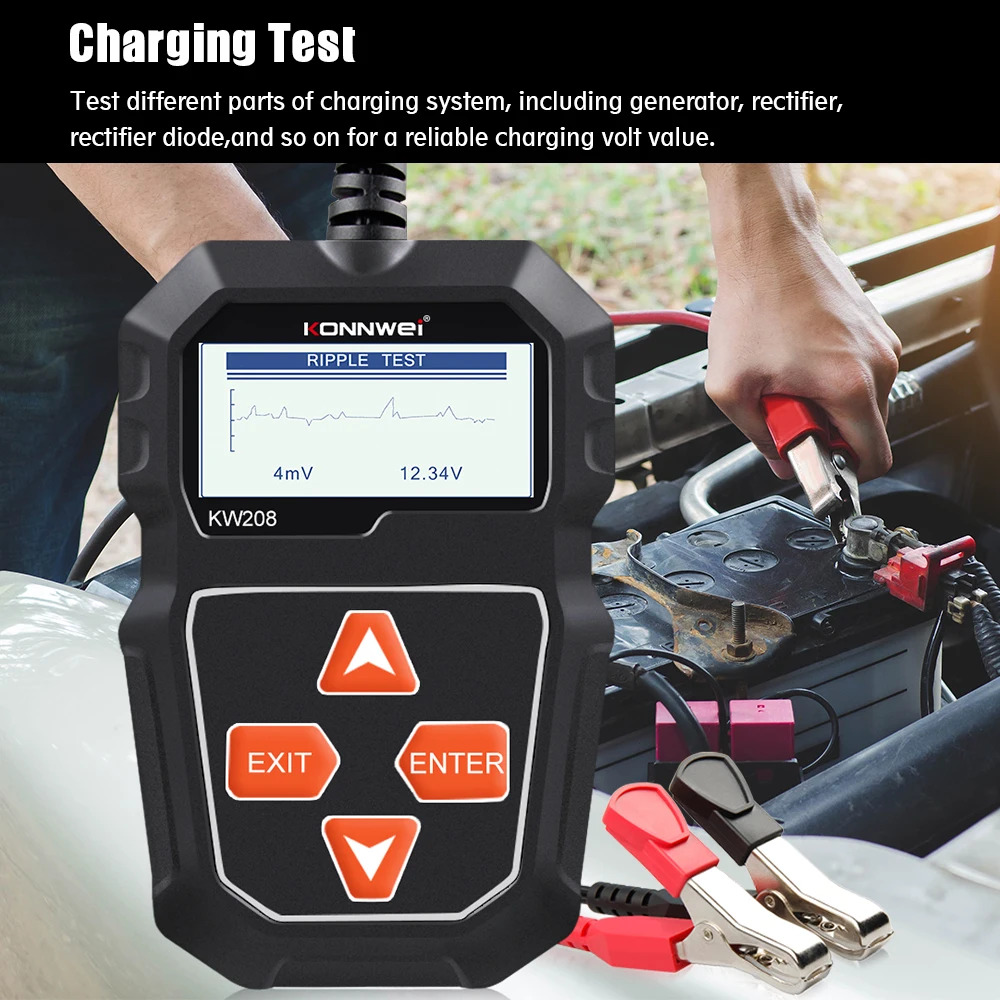 KONNWEI KW208 12V Car Battery Tester 100 to 2000CCA Car Digital Battery Tools Cranking Charging Circut Tester Diagnostic Analyze
KONNWEI KW208 12V Car Battery Tester 100 to 2000CCA Car Digital Battery Tools Cranking Charging Circut Tester Diagnostic Analyze