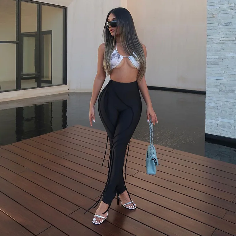 European and American fashion women's 2021 spring new tethered high-waisted slim-fitting ladies casual pants
European and American fashion women's 2021 spring new tethered high-waisted slim-fitting ladies casual pants