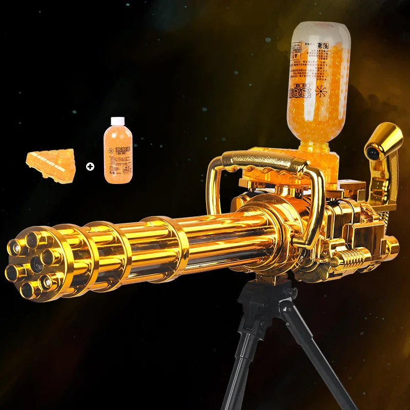 Игрушечный пистолет Gatling золотого и черного цвета Электрический пулемет Водяная