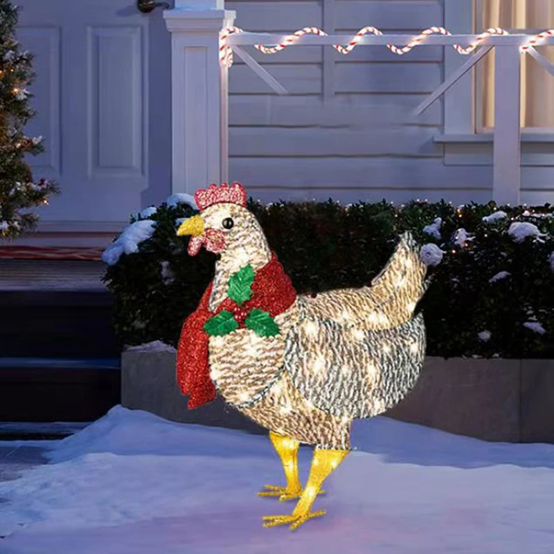 1pc Light-Up Chicken with Scar Christmas Outdoor Decoration Chicken Ornament Chicken Lamp Signs Stakes Xmas Garden Decorations
1pc Light-Up Chicken with Scar Christmas Outdoor Decoration Chicken Ornament Chicken Lamp Signs Stakes Xmas Garden Decorations