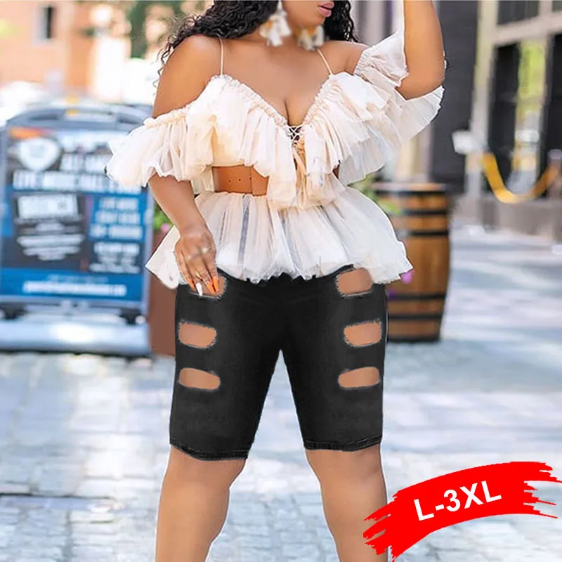 Plus Size Ripped Big Holes White Blue Skinny Grunge Denim Shorts Feminino 4XL Summer High Waist Body Short Jeans Hippie Hotpants
Plus Size Ripped Big Holes White Blue Skinny Grunge Denim Shorts Feminino 4XL Summer High Waist Body Short Jeans Hippie Hotpants