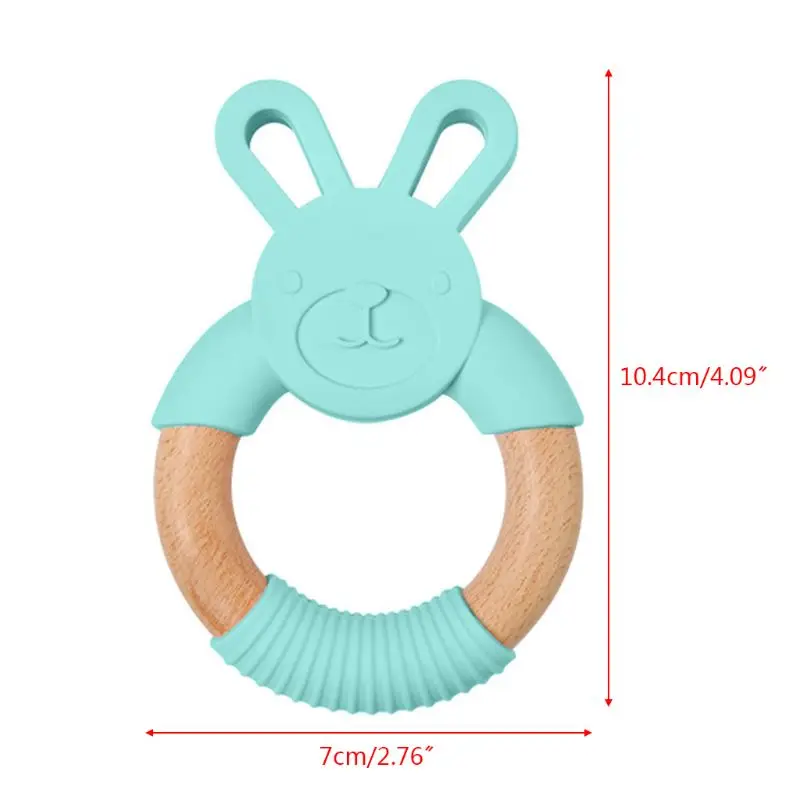 Newborn Kids Nursing Accessories Baby Teether Bite Toy Infants Cartoon Rabbit Shape Silicone Wooden Ring Toys
Newborn Kids Nursing Accessories Baby Teether Bite Toy Infants Cartoon Rabbit Shape Silicone Wooden Ring Toys
