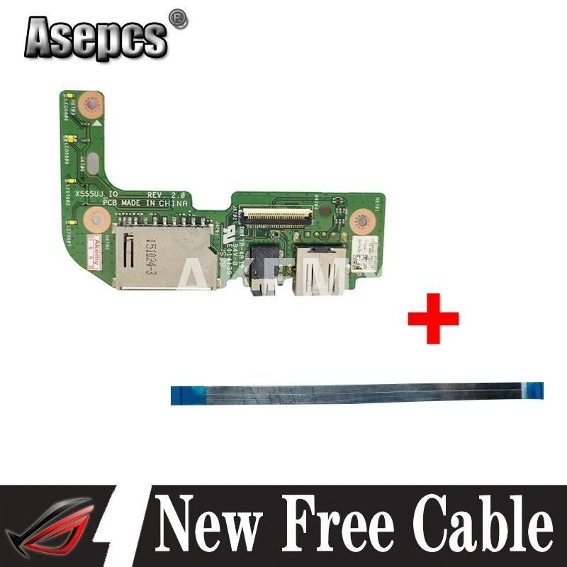 Оригинал для ASUS X555 X555U X555UJ_IO USB аудио кард ридер плата с кабелем REV: 2 0 MB 100%