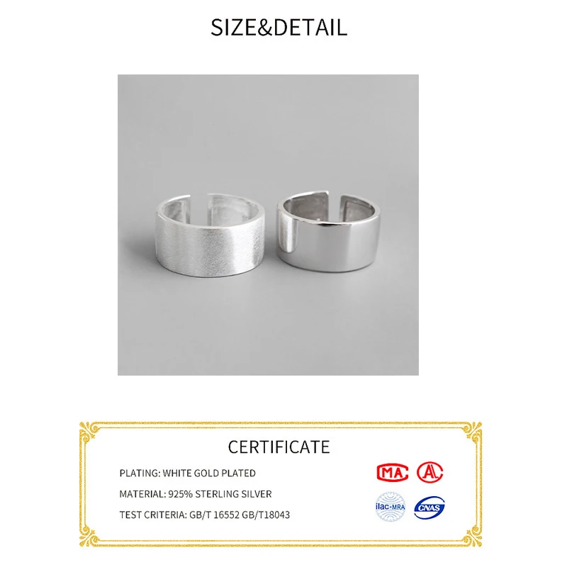 Real 925 Sterling Silver Minimalist Wide Glossy Opening Ring For Fashion Women Party Elegant Lines OL Fine Jewelry Gift
Real 925 Sterling Silver Minimalist Wide Glossy Opening Ring For Fashion Women Party Elegant Lines OL Fine Jewelry Gift
