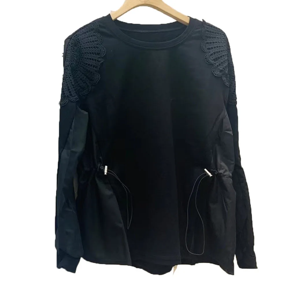 Hoodie Splicing Lace Women New Round Neck Long Sleeve Autumn 2021 Korean Fashion Loose Casual Drawstring Simplicity Pullover
Hoodie Splicing Lace Women New Round Neck Long Sleeve Autumn 2021 Korean Fashion Loose Casual Drawstring Simplicity Pullover