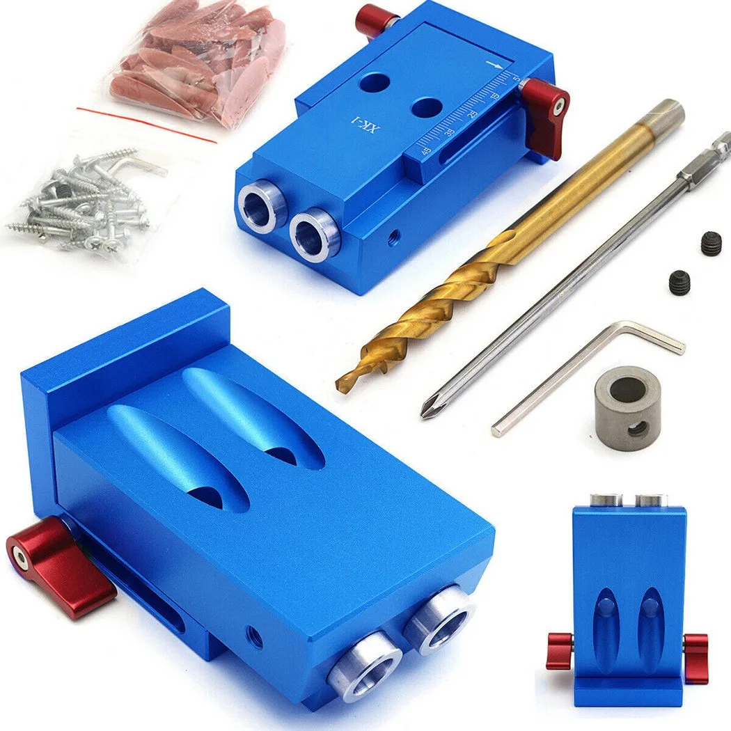 Pocket Hole Jig Kit System Wood Working Joinery Tool Set W/ Step Drill Bits For Chip Fast Wood Drilling Pocket Hole Joinery
Pocket Hole Jig Kit System Wood Working Joinery Tool Set W/ Step Drill Bits For Chip Fast Wood Drilling Pocket Hole Joinery