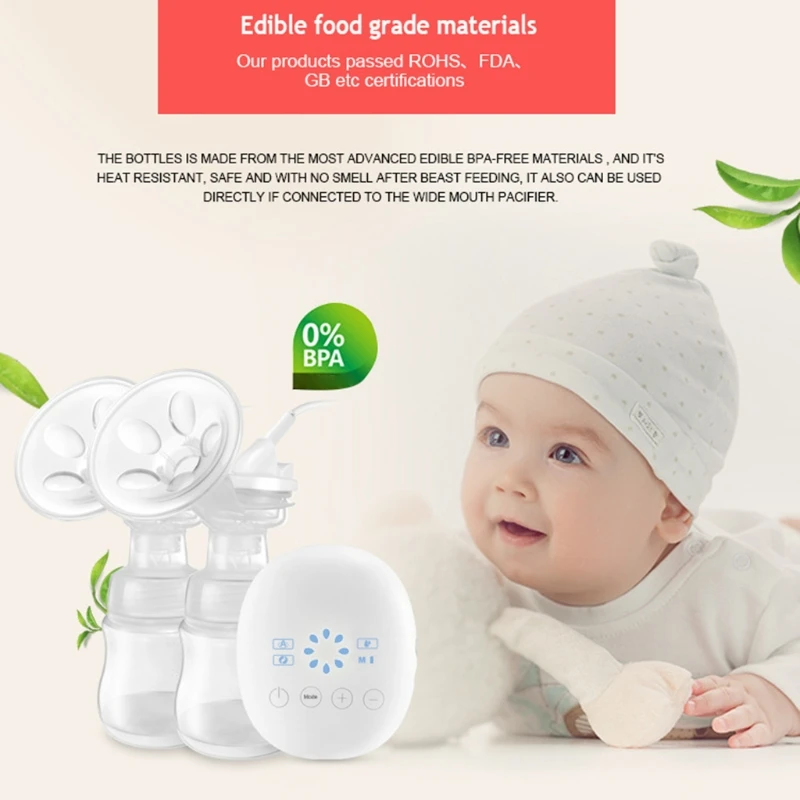Electric Powerful Double Breast Pump LCD Display USB Maternal Suction Milk Extractor Baby Breastfeeding Automatic Milker
Electric Powerful Double Breast Pump LCD Display USB Maternal Suction Milk Extractor Baby Breastfeeding Automatic Milker
