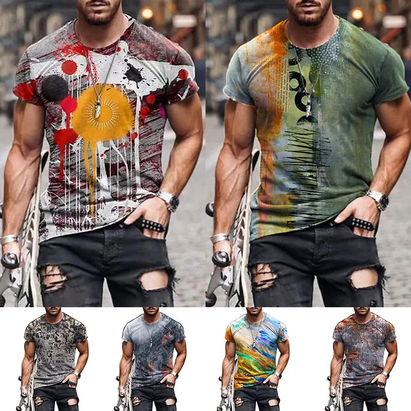 2021 Summer Tees Pullover Colorful T-Shirt Tops Blouse Printed Male T-shirt Crew Neck Casual O-neck Hip Hop Short Sleeve Shirt
2021 Summer Tees Pullover Colorful T-Shirt Tops Blouse Printed Male T-shirt Crew Neck Casual O-neck Hip Hop Short Sleeve Shirt