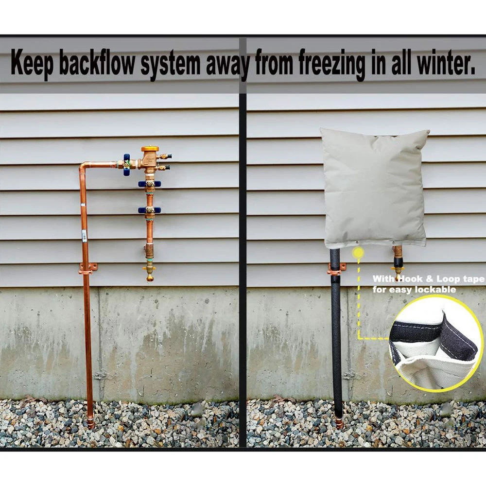 Outdoor Backflow Insulation Preventer Cover Pouch Insulated Pouch For Winter Pipe Freeze Protection Valve Backflow Preventers
Outdoor Backflow Insulation Preventer Cover Pouch Insulated Pouch For Winter Pipe Freeze Protection Valve Backflow Preventers