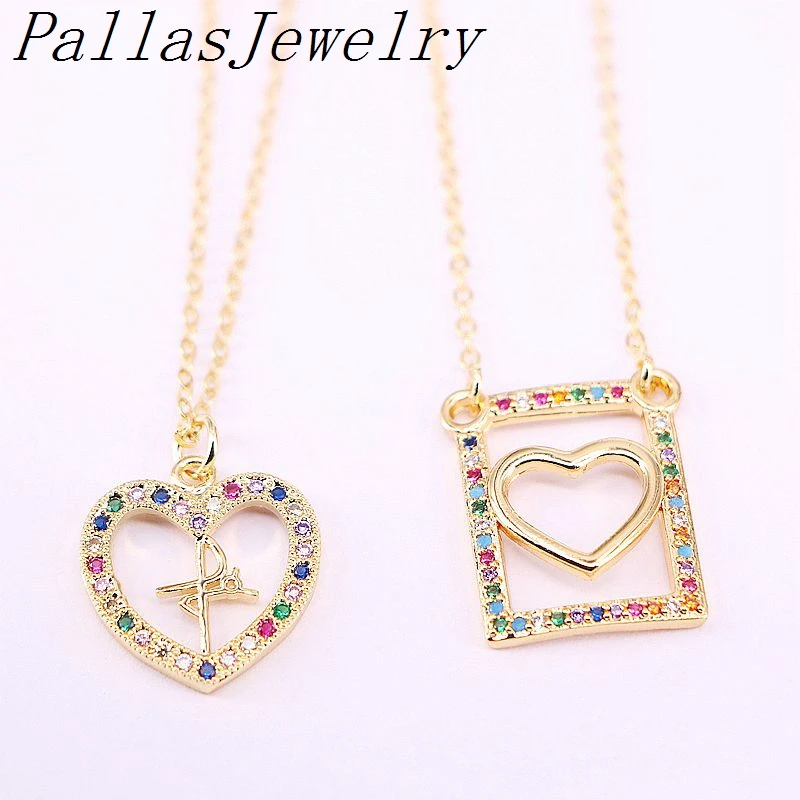 10Pcs Gold Color Fashion CZ Micro Paved Heart Pendant Necklaces For Women Colorful CZ Rainbow Zirconia Jewelry
10Pcs Gold Color Fashion CZ Micro Paved Heart Pendant Necklaces For Women Colorful CZ Rainbow Zirconia Jewelry