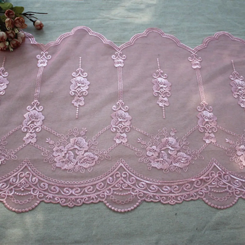 10Meters 45cm Width Mesh Net Embroidered Ribbon Pink Flowers Lace Fabric Edge Trim Girl Dress Guipure DIY Clothing Accessories
10Meters 45cm Width Mesh Net Embroidered Ribbon Pink Flowers Lace Fabric Edge Trim Girl Dress Guipure DIY Clothing Accessories