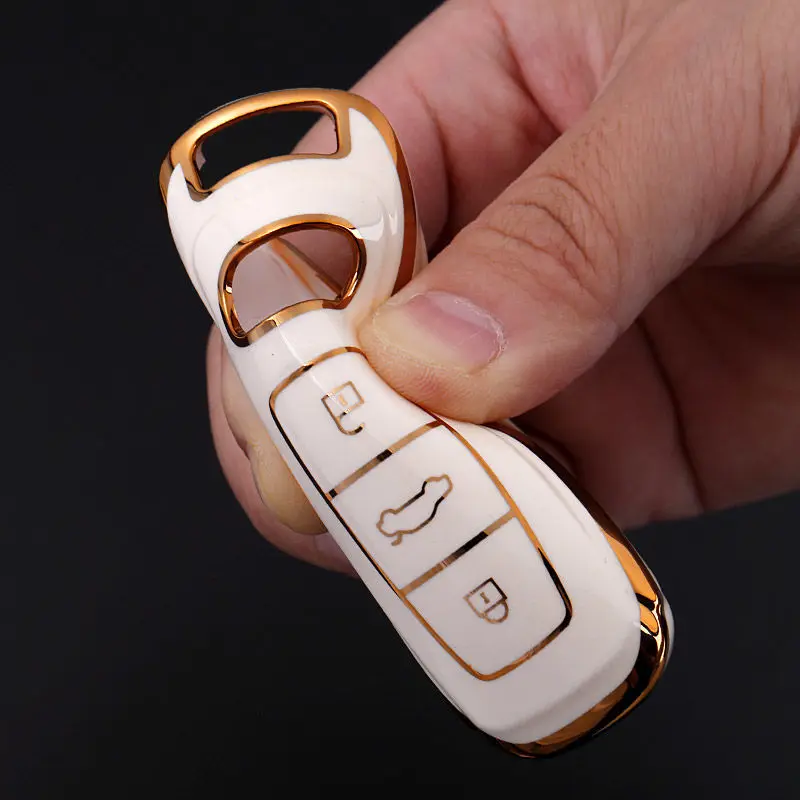 For Audi A6 A7 A8 E-tron C8 Q8 2018 2019 2020 2021 Auto Key Cover Case Keychian New TPU Soft Shell Protect Remote Gold Edge 2PCS
For Audi A6 A7 A8 E-tron C8 Q8 2018 2019 2020 2021 Auto Key Cover Case Keychian New TPU Soft Shell Protect Remote Gold Edge 2PCS