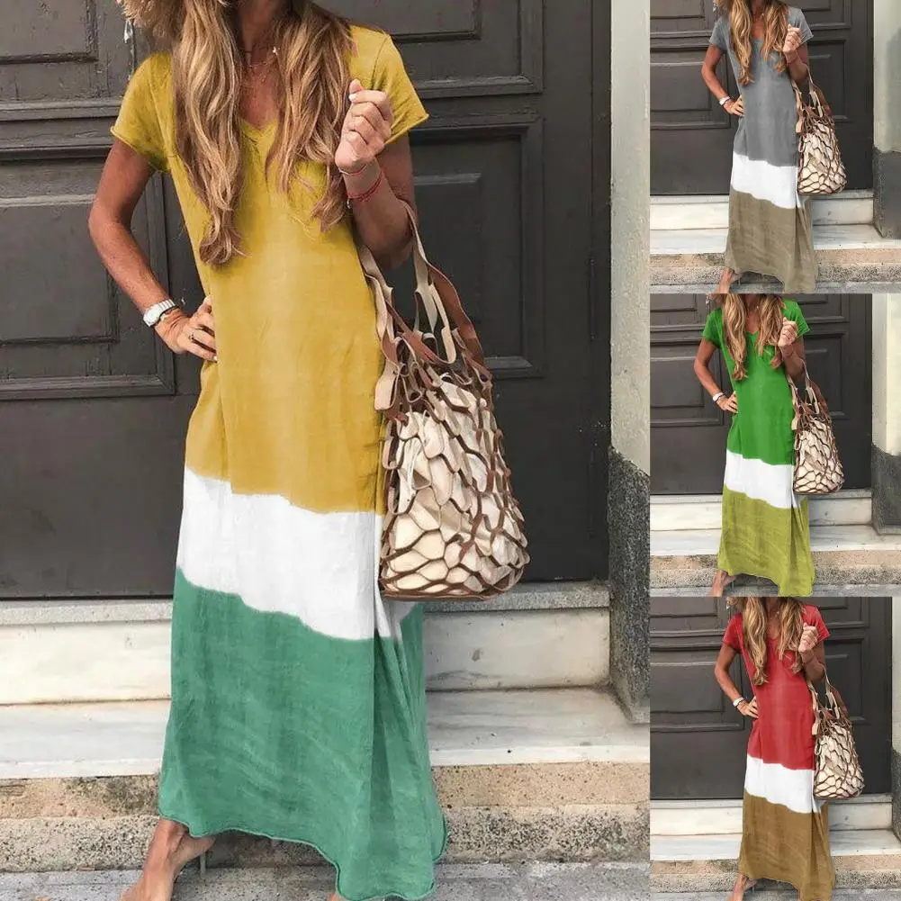 Female Ladies Ladies Color Matching Casual Dress Patchwork Dress Comfortable Leisure Wear
Female Ladies Ladies Color Matching Casual Dress Patchwork Dress Comfortable Leisure Wear