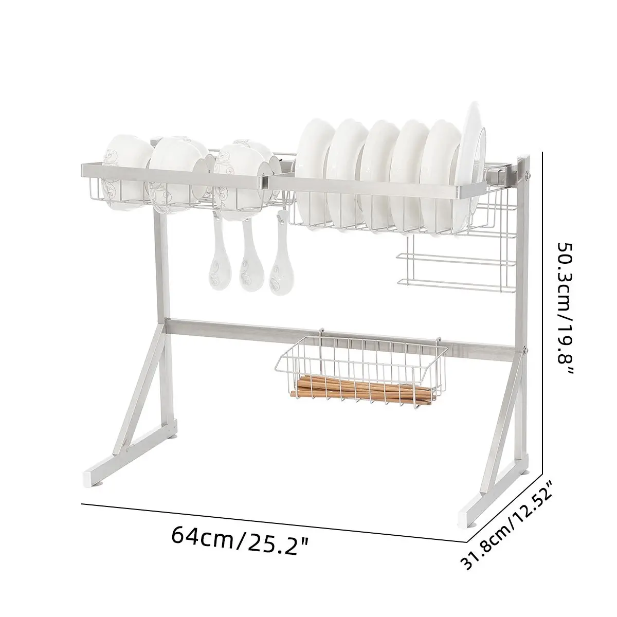 Dish Drying Rack Over the Sink Stainless Steel Kitchen Storage Shelf Counter-top Space Saver Stand Tableware Drainer Organizer
Dish Drying Rack Over the Sink Stainless Steel Kitchen Storage Shelf Counter-top Space Saver Stand Tableware Drainer Organizer