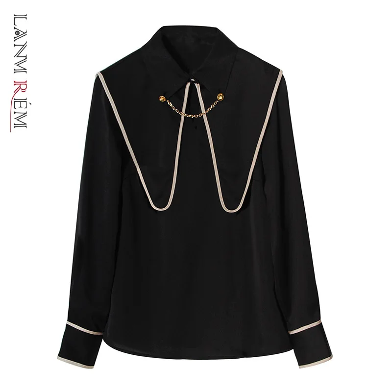 LANMREM 2022 New Autumn Women Turn-down Collar Black Long Sleeve Ladies Fashion Link Chain Decoration Blouse Color Block 2J183
LANMREM 2022 New Autumn Women Turn-down Collar Black Long Sleeve Ladies Fashion Link Chain Decoration Blouse Color Block 2J183