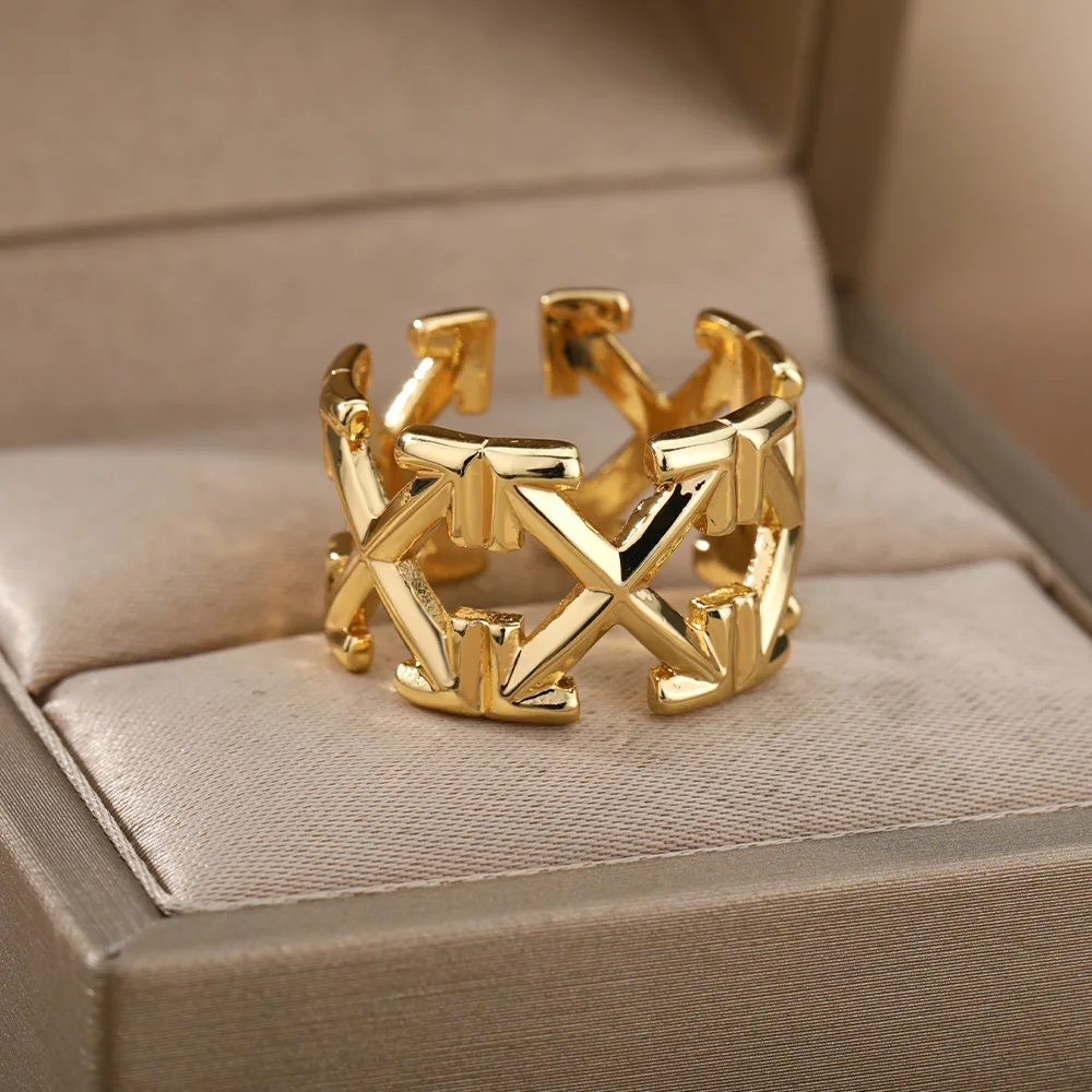 Geometric Open Rings For Women Men Gold Stitching Surround Letter X Ring Charm Hip Hop Punk Wide Finger Rings Jewelry Gift
Geometric Open Rings For Women Men Gold Stitching Surround Letter X Ring Charm Hip Hop Punk Wide Finger Rings Jewelry Gift