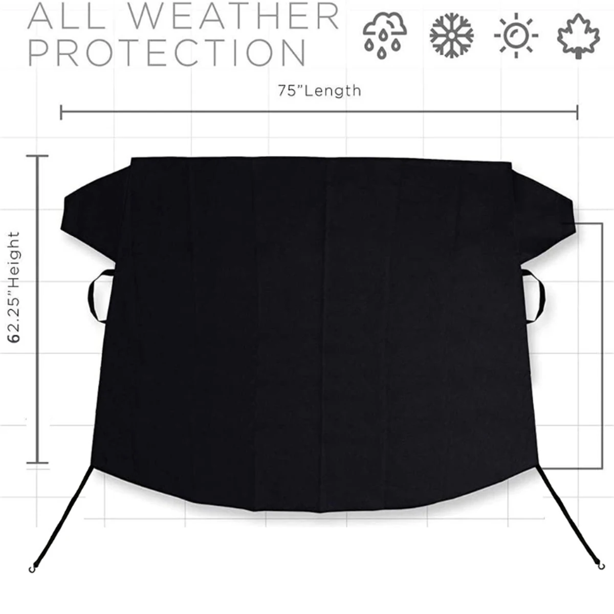 New 190X160cm Black Rubber Oxford Cloth Windshield Snow Shield Waterproof Ice Snow Cover Winter Snow Cover Sun Cover
New 190X160cm Black Rubber Oxford Cloth Windshield Snow Shield Waterproof Ice Snow Cover Winter Snow Cover Sun Cover