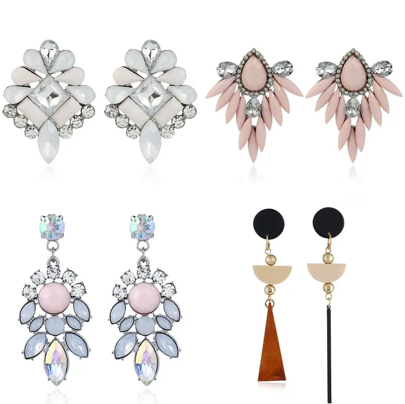 Fashion Rhinestone Alloy Temperament Earrings Girl/woman Gift Party Wedding Pink Gray Crystal Earrings Welcome Wholesale
Fashion Rhinestone Alloy Temperament Earrings Girl/woman Gift Party Wedding Pink Gray Crystal Earrings Welcome Wholesale
